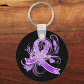 Porte-clés Fibromyalgie Croire Flourish Ribbon (Recto)