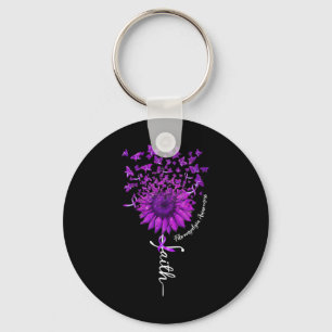 Porte-clés Fibromyalgie du tournesol papillon Sensibilisation