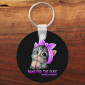 Porte-clés Fibromyalgie Sensibilisation Chat Fibro Survivants (Recto)