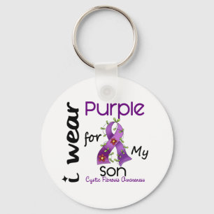 Porte-clés Fibrose kystique Je Porte Violet Pour Mon Fils 43