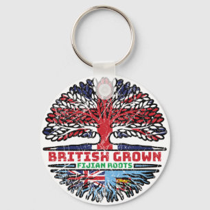 Porte-clés Fidji Fijian Royaume-Uni British Tree Roots