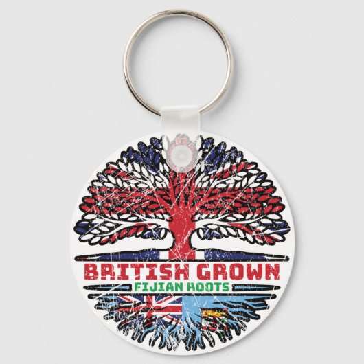 Porte-clés Fidji Fijian Royaume-Uni British Tree Roots (Recto)