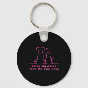 Porte-clés Fier Chats Et Chiens Sans Enfants Femme Vintage