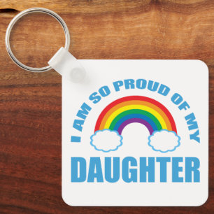 Porte-clés Fier de ma fille Gay pride arc-en-ciel Parent