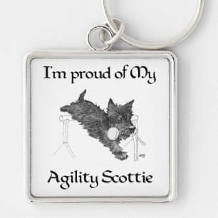 Porte-clés Fier de mon Scottie agile