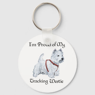 Porte-clés Fier de mon Westie de traçage