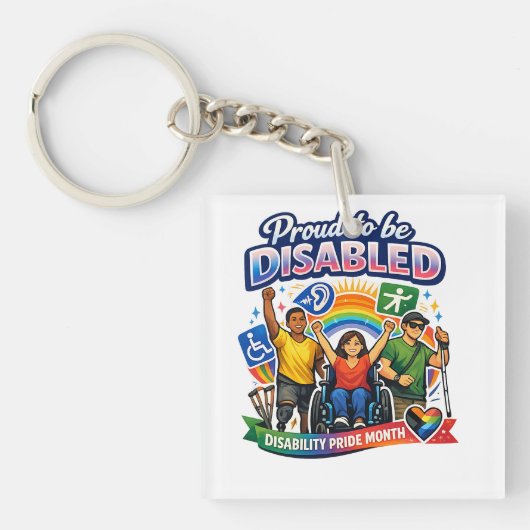 Porte-clés Fier d'être handicapé (Devant)