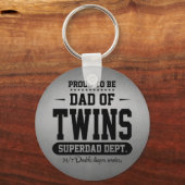 Porte-clés Fier D'Être Papa De Twins Superdad Dept. (Recto)