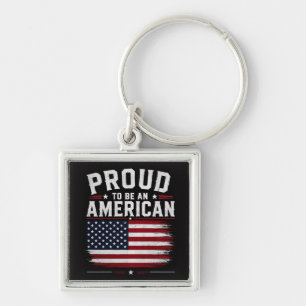 Porte-clés Fier d'être un Américain Drapeau USA Patriotique P
