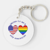 Porte-clés Fier d'être un Américain gay (Dos)