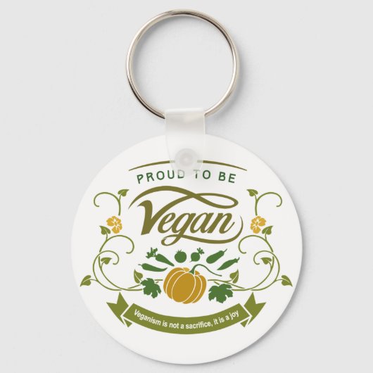 Porte-clés Fier d'être Vegan (Recto)