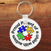 Porte-clés Fier enfant parent avec Porte - clé autiste (Recto)