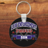 Porte-clés Fier Fils Fier De L'Application De La Loi (Recto)