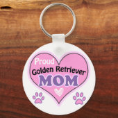 Porte-clés Fier Golden Retriever Maman (Recto)