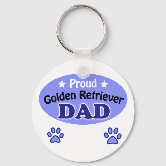 Porte-clés Fier Golden Retriever Papa (Recto)