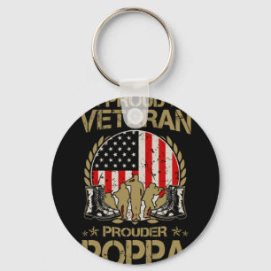 Porte-clés Fier homme vétéran plus fier papa drapeau vétéran