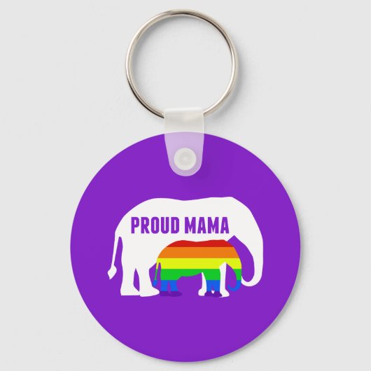 Porte-clés Fier LGBT Mama Elephant Gay pride Maman pourpre (Recto)