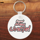 Porte-clés Fier nouvel oncle - Texte rouge et noir (Recto)