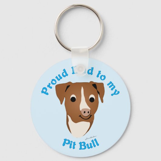 Porte-clés Fier papa à mon Pit Bull (Recto)