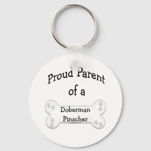 Porte-clés Fier parent d'un Porte - clé Doberman Pinscher