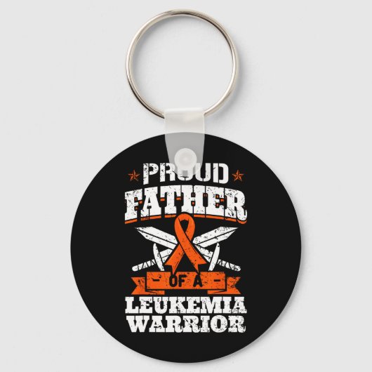 Porte-clés Fier Père D'Une Leucémie Guerrier Papa Sensibilisa (Recto)