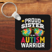 Porte-clés Fier Soeur D'Un Autisme Guerrier Famille (Recto)