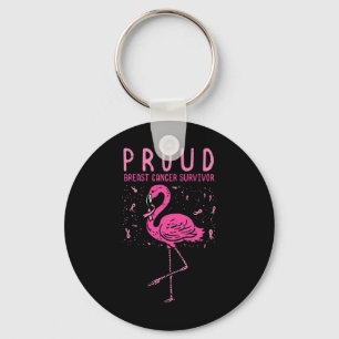 Porte-clés Fier Survivant Flamant rose Pink Breast Cancer de