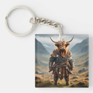 Porte-clés Fierce Highland Warrior : Le Courageux Vache Vikin