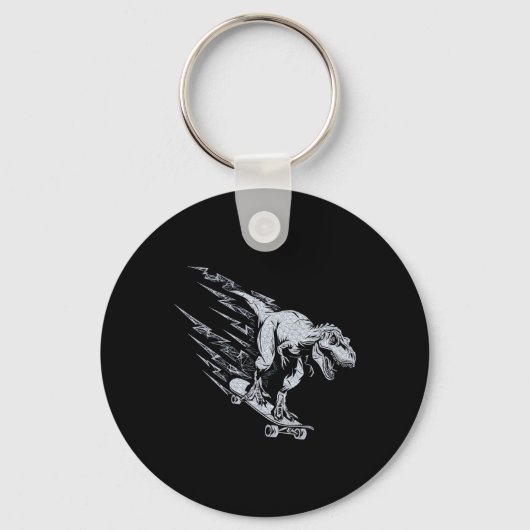 Porte-clés Fierce T-rex Skateboarding Lightning Speed  (Recto)