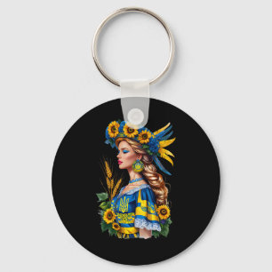 Porte-clés Fière beauté ukrainienne – Drapeau patriotique ukr