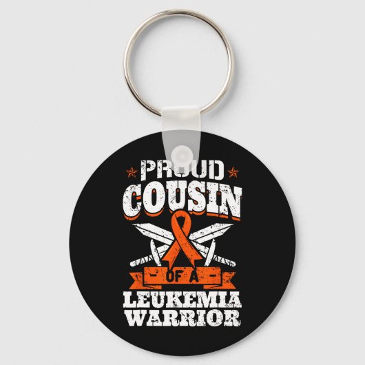 Porte-clés Fière Cousin D'Un Guerrier De Leucémie Cuz Sensibi (Recto)