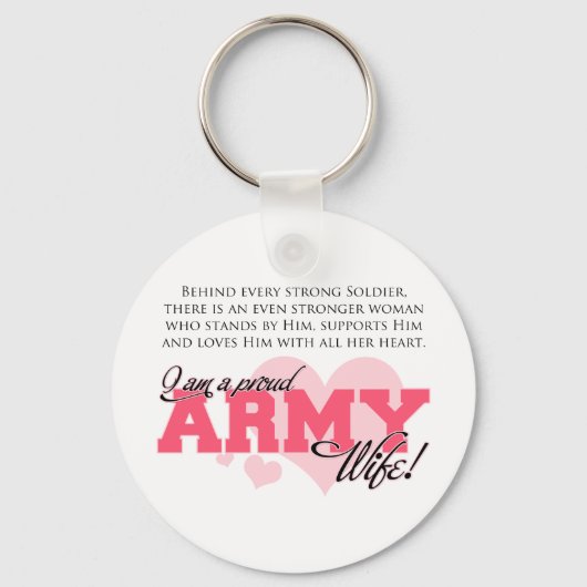 Porte-clés Fière épouse de l'armée (Recto)