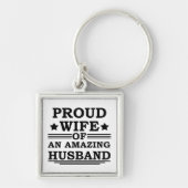 Porte-clés fière épouse d'un mari extraordinaire (Devant)