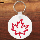 Porte-clés Fière Feuille d'érable canadienne Oh Canada Rouge (Recto)
