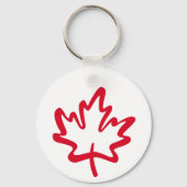 Porte-clés Fière Feuille d'érable canadienne Oh Canada Rouge (Verso)