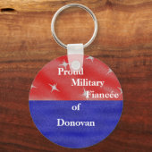 Porte-clés Fière fiancée militaire (fiancé) de ____________ (Recto)