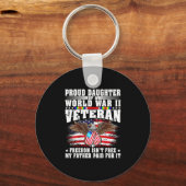 Porte-clés Fière Fille De Vétéran De La Seconde Guerre Mondia (Recto)