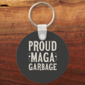 Porte-clés Fière MAGA Garbage pour l'élection de Trump partis (Recto)