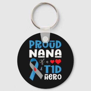 Porte-clés Fière Mamie D'un Héros T1d Sensibilisation Au Diab