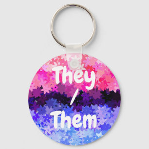 Porte-clés Fière Omnisexualité Groovy Boho Excentrique Floral