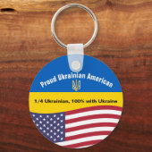 Porte-clés Fière position de l'Ukrainien-Américain avec l'Ukr (Recto)