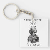 Porte-clés Fière Soeur d'un FireFighter conséquence w (Devant)