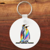 Porte-clés Fierté de pingouin arc-en-ciel debout ensemble (Recto)