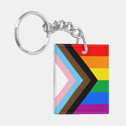 Porte-clés Fierté de progrès LGBTQ+ (Devant gauche)