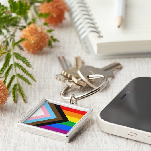 Porte-clés Fierté de progrès LGBTQ+ (Côté)