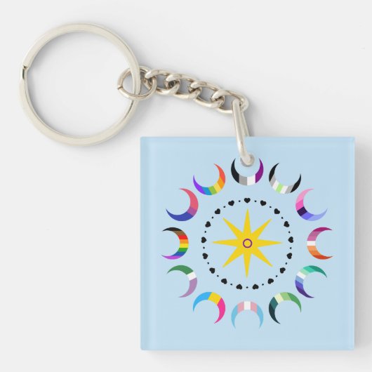 Porte-clés Fierté des croissants de lune de Queer Crescent (Devant)