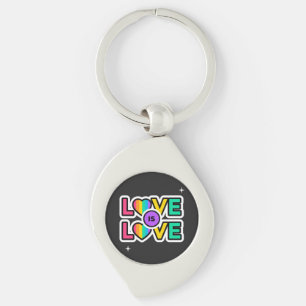 Porte-clés Fierté. L'amour est l'amour. Couleurs gai arc-en-c