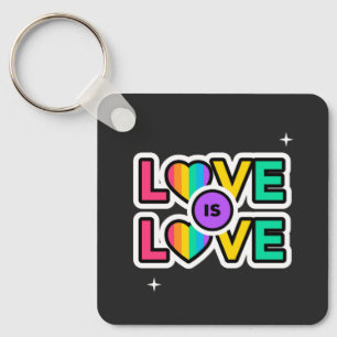Porte-clés Fierté. L'amour est l'amour. Gay Rainbow couleurs