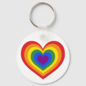 Porte-clés Fierté LGBTQ du Coeur arc-en-ciel (Recto)