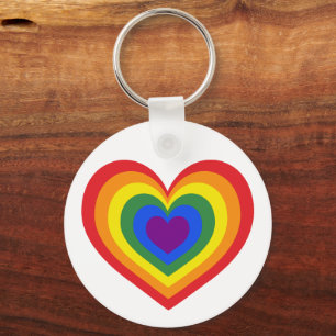 Porte-clés Fierté LGBTQ du Coeur arc-en-ciel